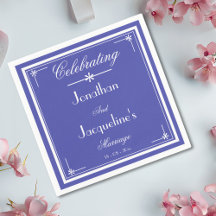 Belo Blue Chic Script Weding Cake Paper