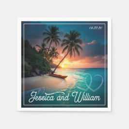 Guardanapo De Papel Belo Casamento de Verão