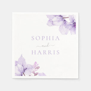 Guardanapo De Papel Belo Casamento Floral Roxo