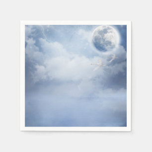 Guardanapo De Papel Belo Céu Azul com Cisnes Voadoras