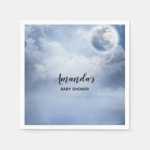 Guardanapo De Papel Belo Céu Azul com Cisnes Voadoras