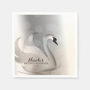 Guardanapo De Papel Belo Cisne Branco & Prata Festa Custom Elegante
