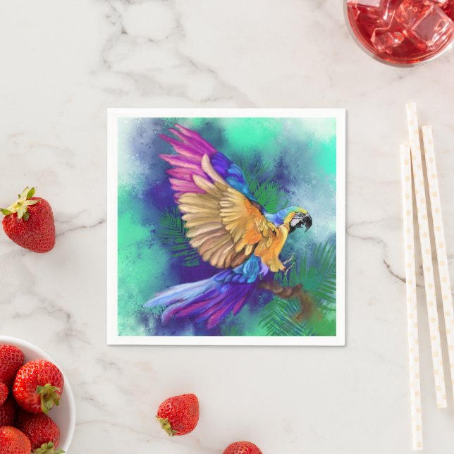 Guardanapo De Papel Belo Colorir Papagaio Napkins (Insitu)