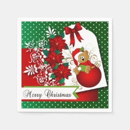 Guardanapo De Papel Belo e divertido Urso de Natal