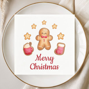 Guardanapo De Papel Belo Homem de Biscoito de Natal Feliz Natal