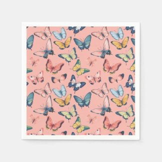 Guardanapo De Papel Belo Impressão de borboleta colorida