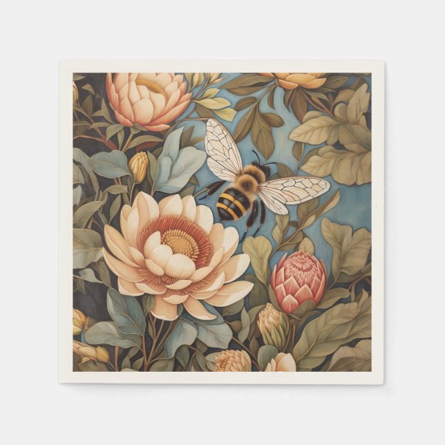 Guardanapo De Papel Belo Jardim Com Flores De Protea (Frente)