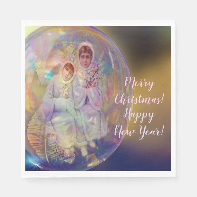 Guardanapo De Papel Belo Natal Joy Festa Elegante Incrível (Frente)