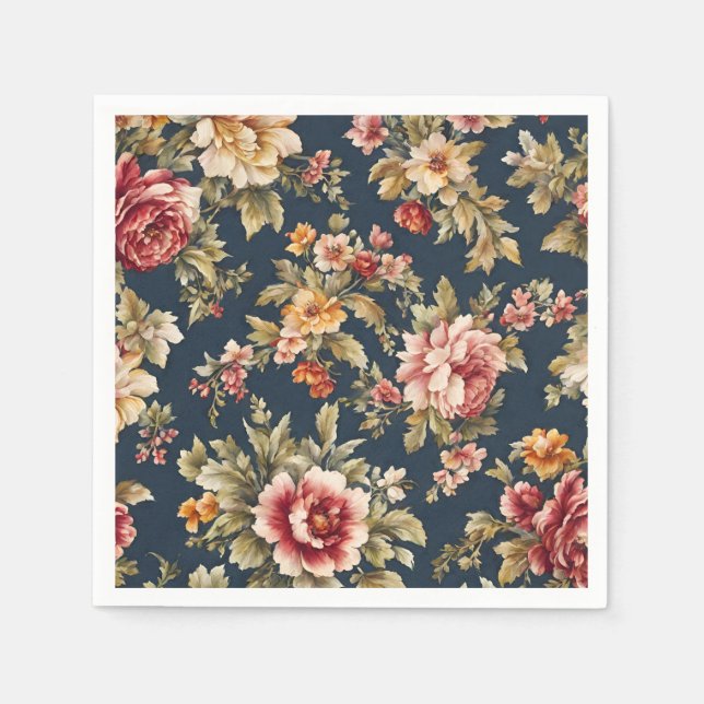 Guardanapo De Papel Belo Padrão Floral Italiano (Frente)