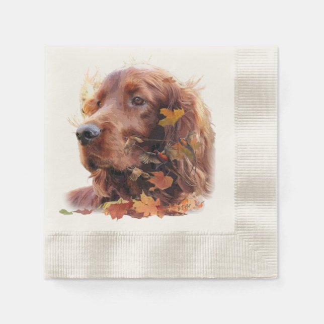 Guardanapo De Papel Belo Red Setter Irlandês (Frente)