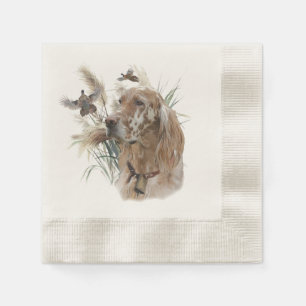 Guardanapo De Papel Belo setter com faisões, arte
