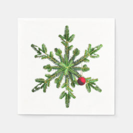 Guardanapo De Papel Belo Snowy Pine Snowflake Natal
