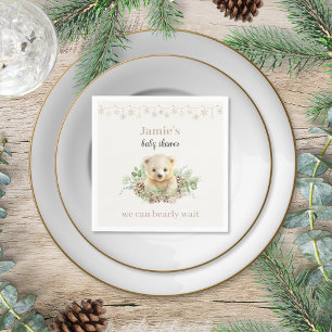 Guardanapo De Papel Belo Urso Polar de inverno Chá de fraldas neutro d