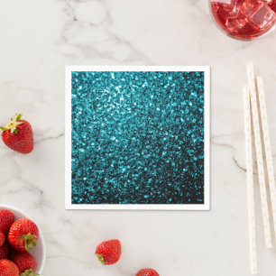 Guardanapo De Papel Belos brilhos de brilho azul de Aqua