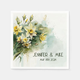 Guardanapo De Papel Belos narcisos de água amarela