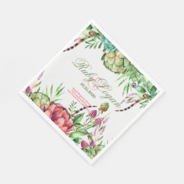 Guardanapo De Papel Belos Suculentos Papel De Casamento Napkins