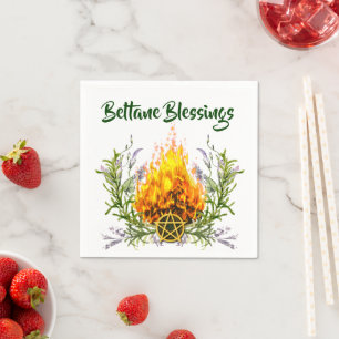 Guardanapo De Papel Beltane Abençoa Bonfire Wicca Sabbat Partido