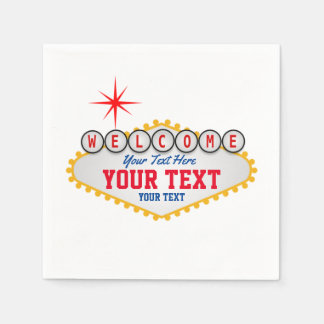 Guardanapo De Papel Bem-vinda de Las Vegas assine seu texto guardanês