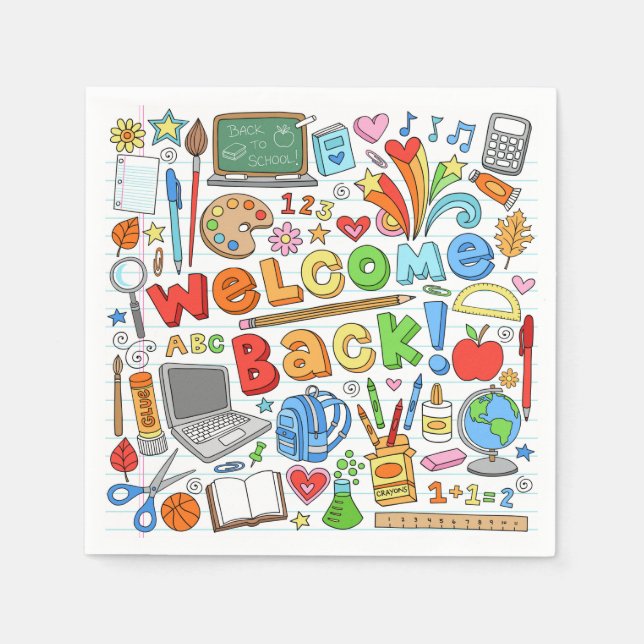 Guardanapo De Papel Bem-Vindo À Escola (Frente)