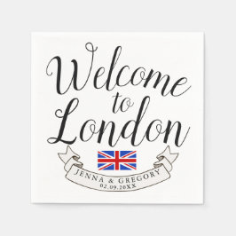 Guardanapo De Papel Bem-vindo a Londres | Personalização de Casamento 