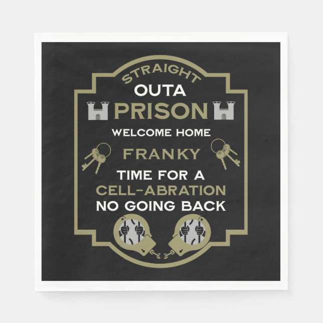 Guardanapo De Papel Bem-vindo ao lar da prisão (Frente)