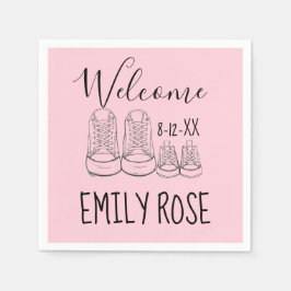 Guardanapo De Papel BEM-VINDO, Calçados-Bebê Chá-Rosa