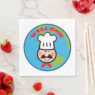 Guardanapo De Papel Bem-vindo Chef Cute Cartoon Cook