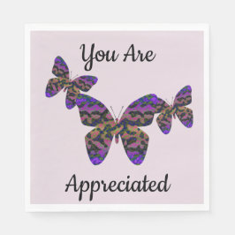 Guardanapo De Papel Bem-vindo Novamente Brilhante Borboletas Comerciai