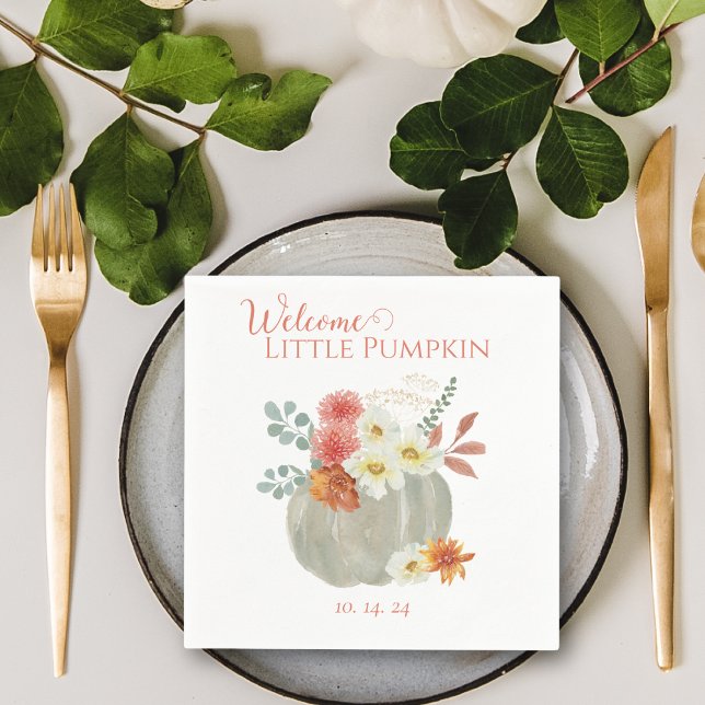 Guardanapo De Papel Bem-vindo Pequeno Chá de fraldas de Aquarela (Criador carregado)