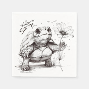 Guardanapo De Papel Bem-vindo Primavera" Turtle Napkins! 🌼 🐢