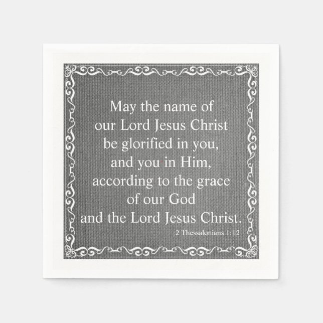 Guardanapo De Papel Bênção na Escritura da bíblia - 2 Tessalonianos 1: (Frente)