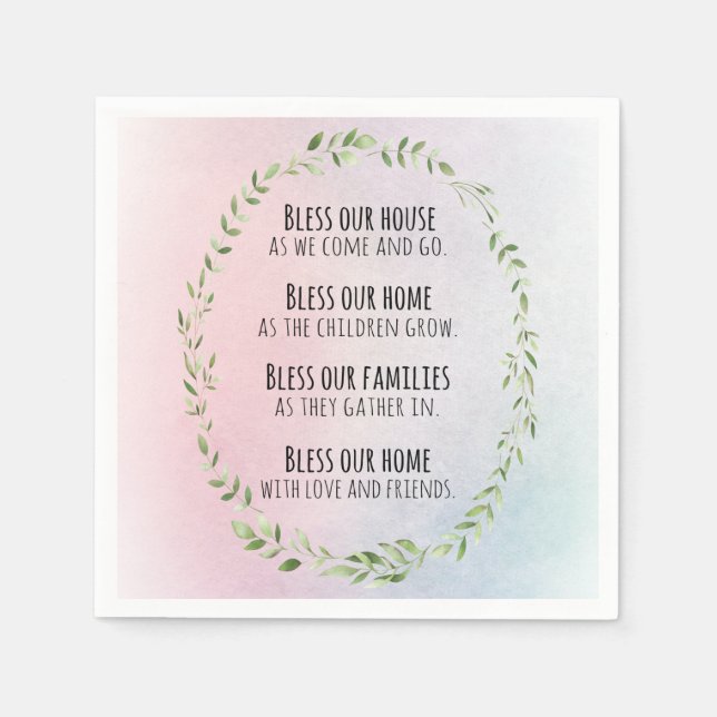 Guardanapo De Papel Bênçãos para sua casa e família (Frente)