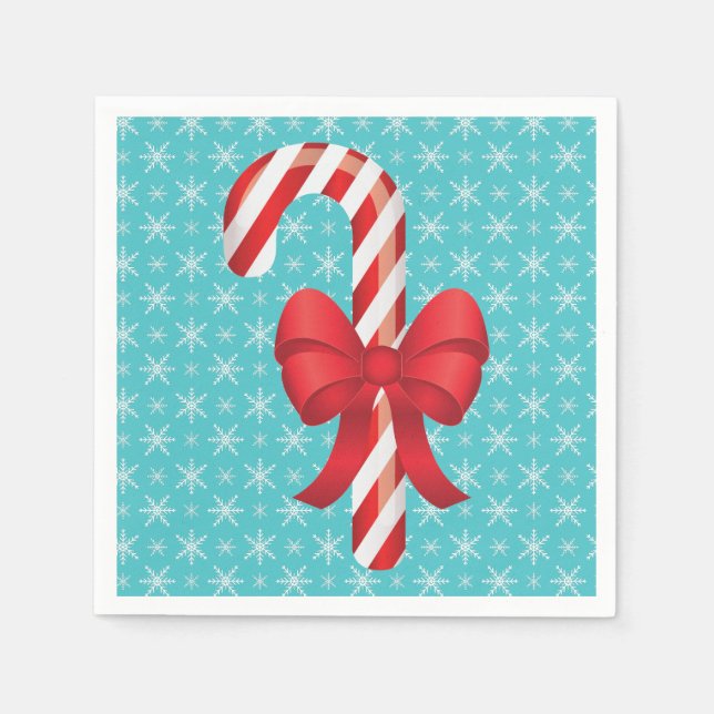 Guardanapo De Papel Bengala de Natal Festiva Com um Laço (Frente)