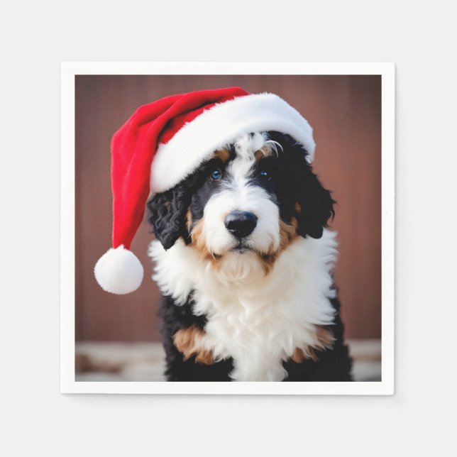 Guardanapo De Papel Bernedoodle Christmas (Frente)