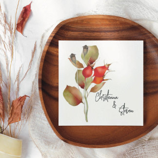 Guardanapo De Papel Berries e Folhas de Água