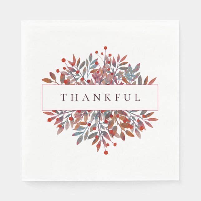 Guardanapo De Papel Berries e Folhas de Bordo Personalizáveis (Frente)