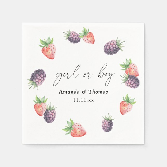 Guardanapo De Papel Berries - Revolução de Gênero. Menina ou Menino (Frente)