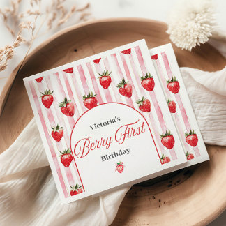 Guardanapo De Papel Berry First Birthday Napkins