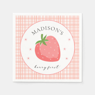 Guardanapo De Papel Berry First Birthday Paper Napkin Strawberry Party