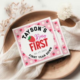 Guardanapo De Papel Berry First Birthday primeiro aniversario Strawber