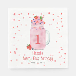 Guardanapo De Papel Berry First Birthday Smoothie