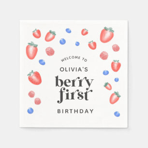 Guardanapo De Papel Berry First Birthday Strawberry