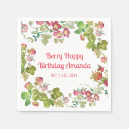 Guardanapo De Papel Berry Happy Strawberry Birthday