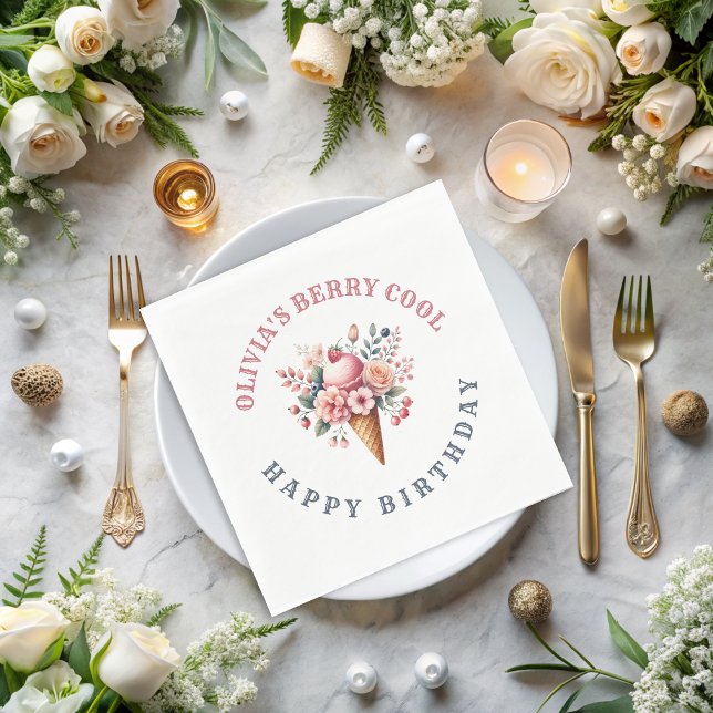 Guardanapo De Papel Berry Legal Feliz Festa de Sorvete de Aniversário (Criador carregado)