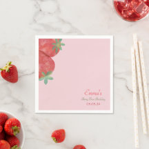 Berry Napkins, primeiro aniversario de Morango