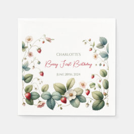 Guardanapo De Papel Berry Personalizado Primeiro Aniversário
