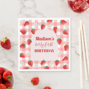 Guardanapo De Papel Berry Primeiro Aniversário Strawberry Primeiro 1 r