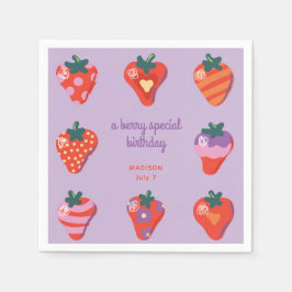 Guardanapo De Papel Berry Special Strawberry Birthday - ameixa