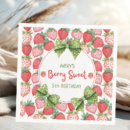 Guardanapo De Papel Berry Sweet 5th Birthday Strawberry Party 