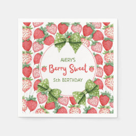 Guardanapo De Papel Berry Sweet 5th Birthday Strawberry Party